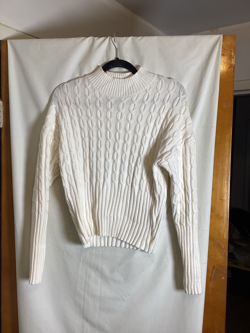 Jason Wu cable knit polyester blend with stretch SZ M